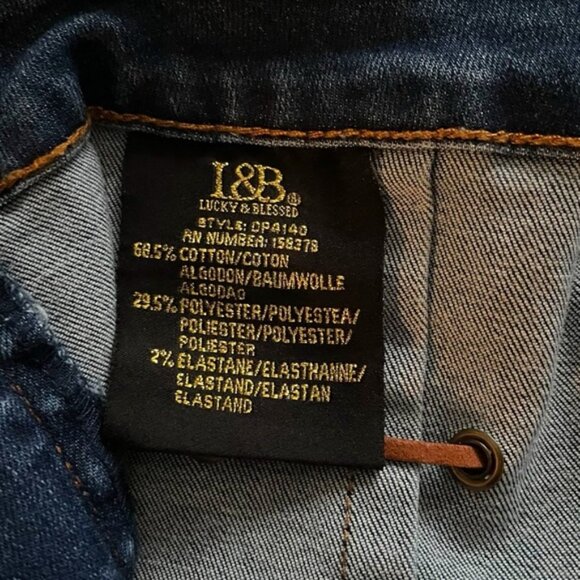 Plus Size Western Frayed Hem Denim Mini Skirt Stretchy Cowgirl Rocker Sz 14 - Picture 11 of 12